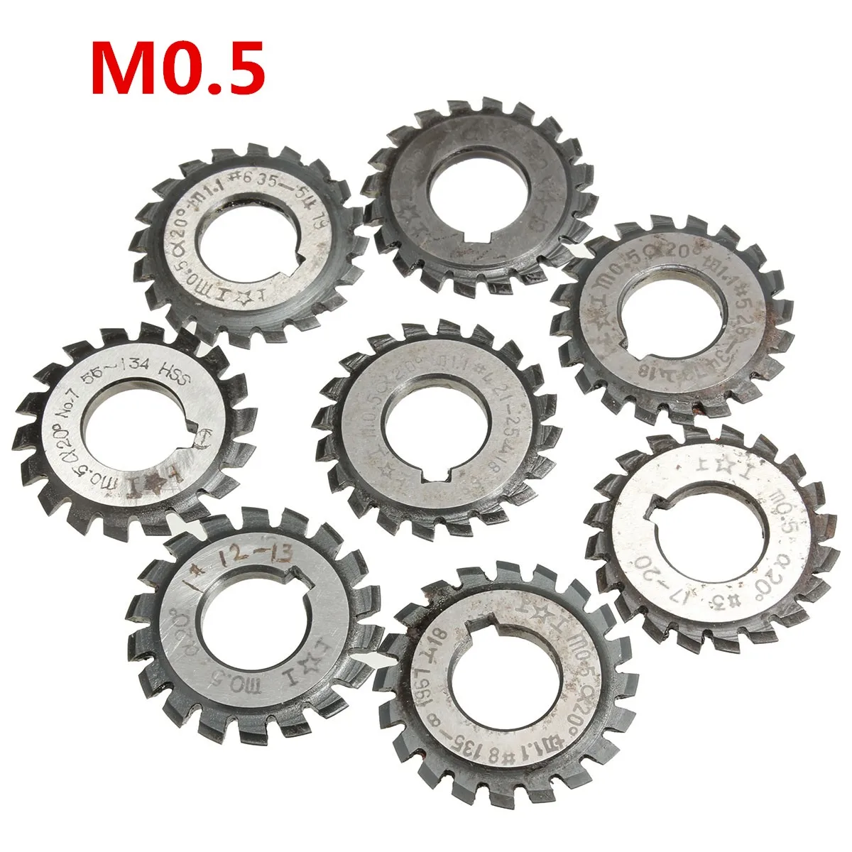 Fresadora de Engrenagens de Aço de Alta Velocidade Involute Ferramentas de Corte Módulo M0.5 Pa20 Graus 16 mm 18 Hss