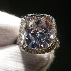 Luxury 8ct Diamond Ring 14K White Gold Jewelry Moissanite Court Engagement Wedding band Rings for Women Bridal Party accessory