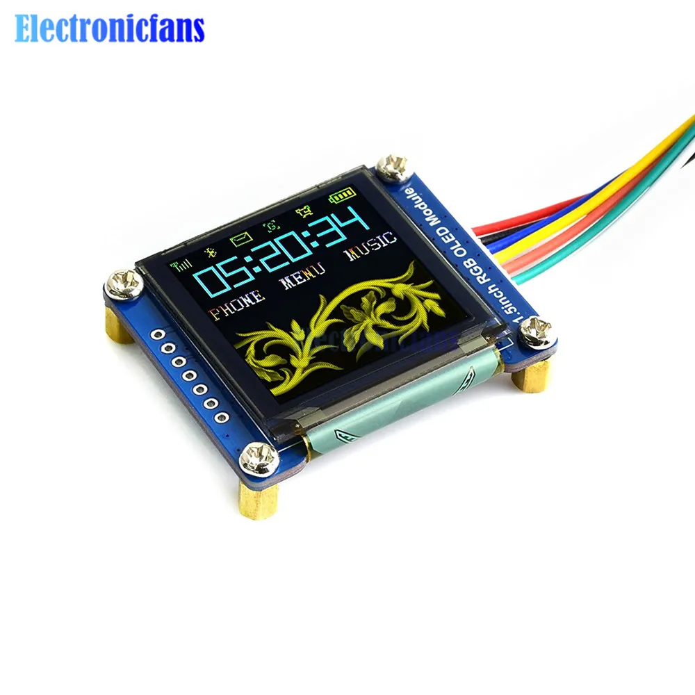 Módulo de pantalla OLED RGB de 1,5 pulgadas, controlador SSD1351, 128x128, 16 bits, compatible con Raspberry Pi /Arduino/STM32