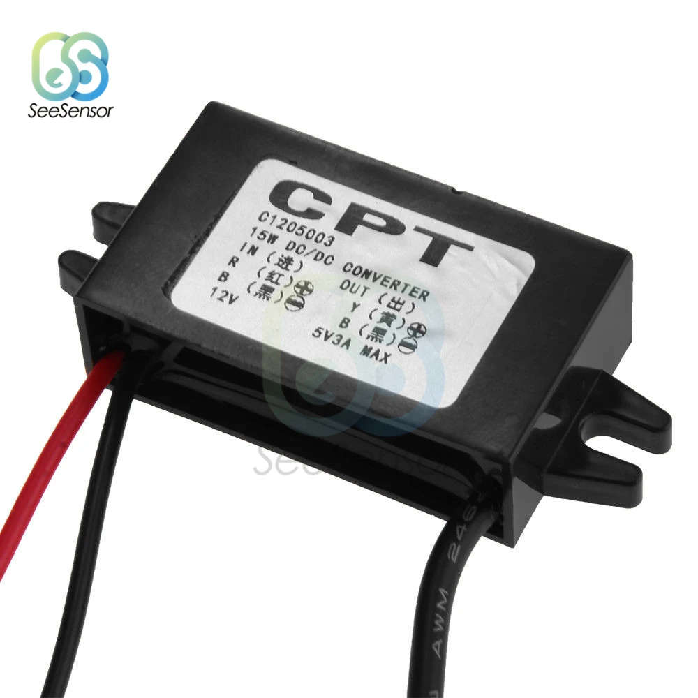 DC/DC 12V do 5V 3A 15W moc przetwornica Regulator Micro USB W dół napięcie zasilania dostaw Adapter wyjściowy