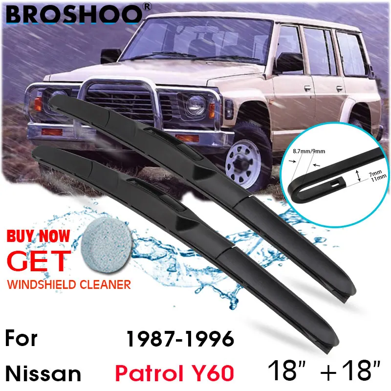 

Car Wiper Blade Front Window Windscreen Windshield Wiper Fit Blades Accessories For Nissan Patrol Y60 18"+18" 1987-1996