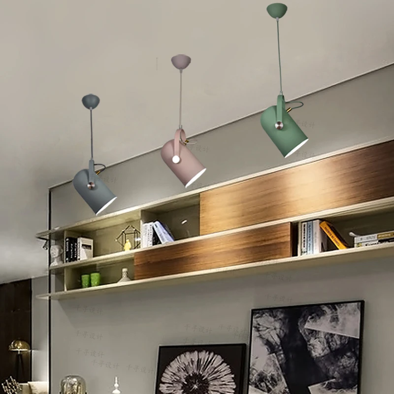 Nordic Modern E27 Pendant Lamp Bedside Cabinet Wardrobe Bar Showcase Spot Lights Decor Luminaire Angle Adjustable