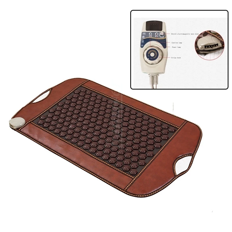 87*48cm natural jade massage pad home health care storage stone physiotherapy seat cushion heating adjustable temperature 220V