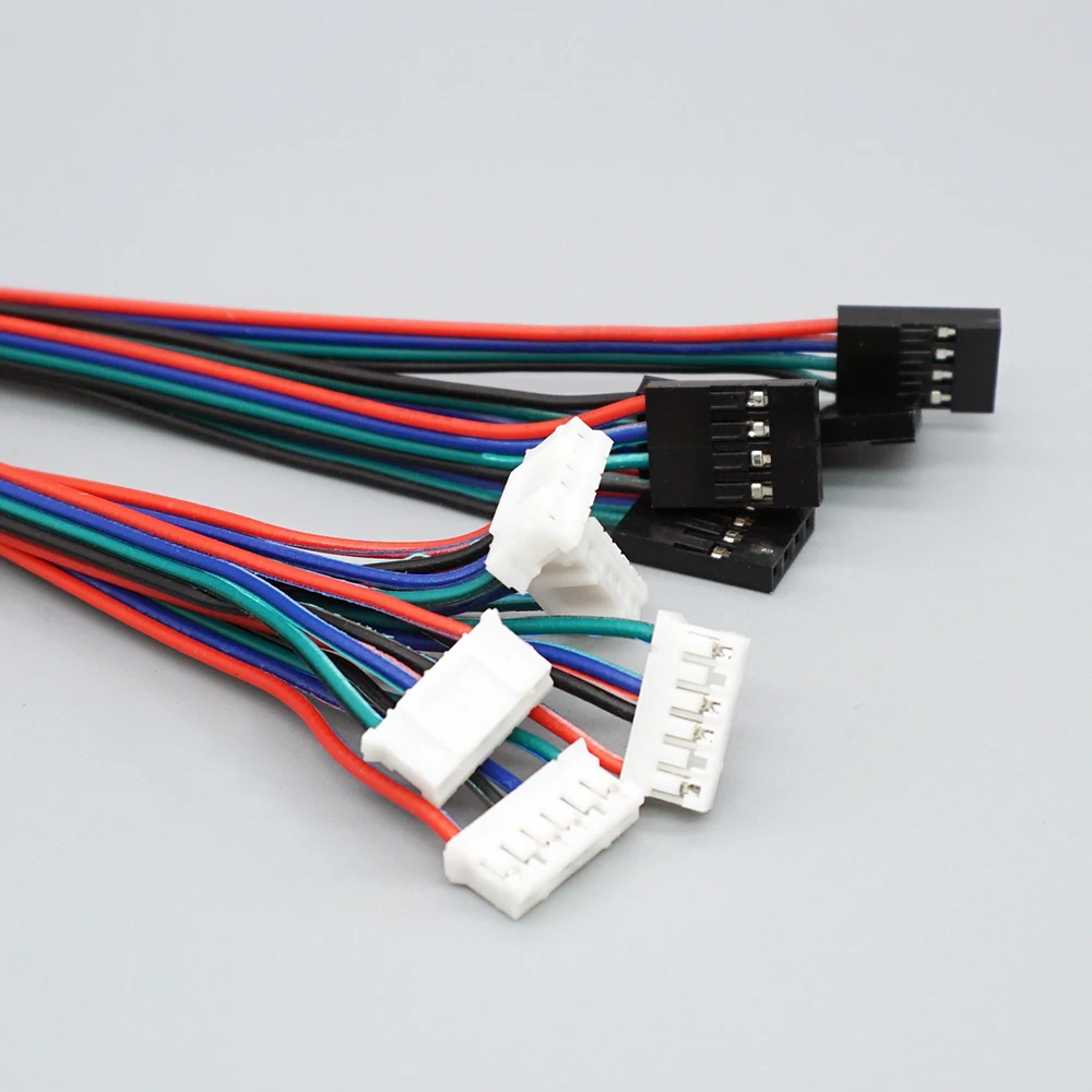 Piezas de impresora 3D, 5 unids/lote, Cable de Motor paso a paso 1M/2M 2,54 4pin-XH2.0 6pin para conector de Cable de Motor paso a paso