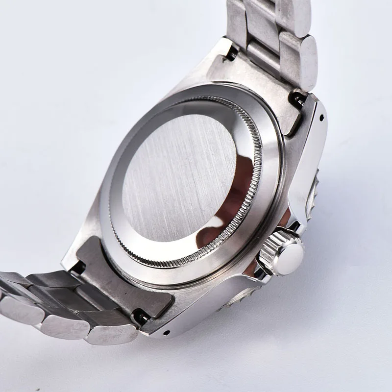 40mm Men\'s Watch Automatic Mechanical Watch Seagull Movement Steel Case Aluminum Luminous Frame Stainless Steel Strap