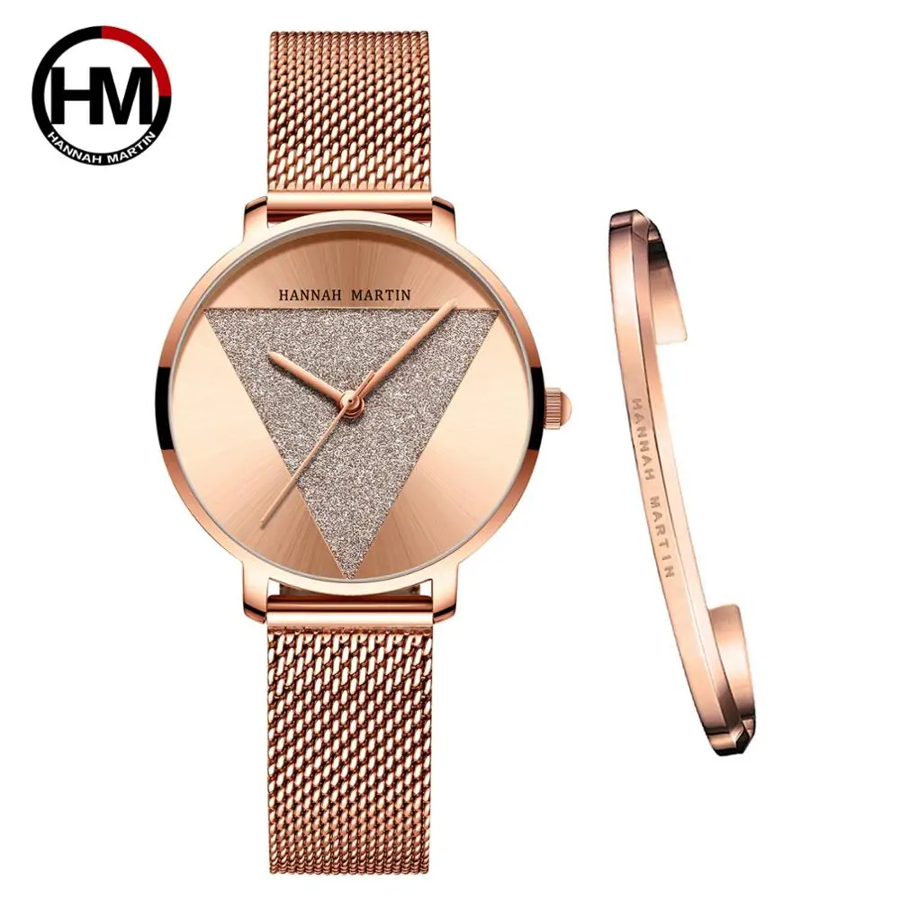 High Quality 1 set Bracelet & Japan Quartz Waterproof Young Lady Watch Stainless Steel Mesh Band Women Watches Relogio Feminino