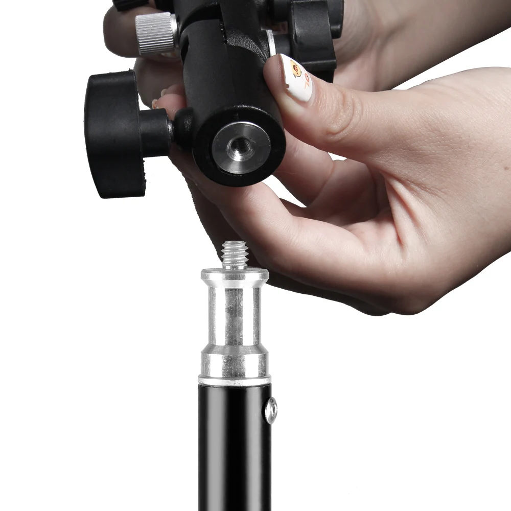 Tripod untuk ponsel Selfie tongkat lampu disesuaikan berdiri 1/4 kepala sekrup untuk Studio foto berkedip fotografi Softbox