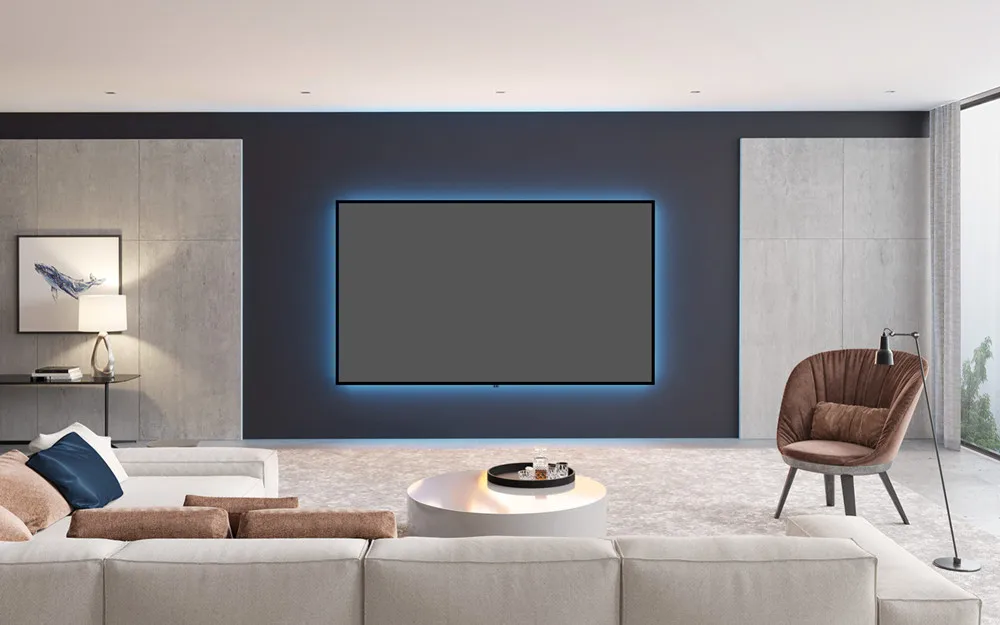 T2ALRF Trinovisuals 16:9 HDTV 4K/8K Ultra HDR 3D Led-hintergrundbeleuchtung Umgebungs Licht Ablehnung Nano Rand Fest rahmen Projektor Bildschirm – Detail 2
