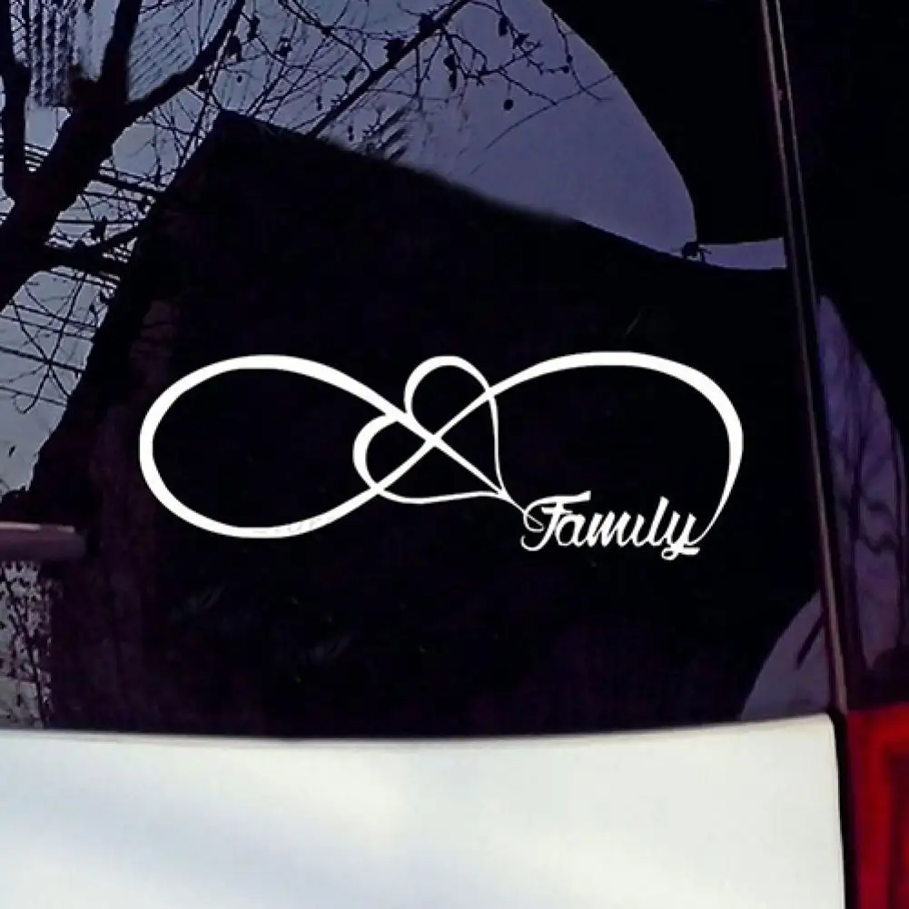 

Creative Family Love Heart Infinity Forever Symbol Decal Car Window Bumper Sticker Styling Vinyl Stickers Water-resistant Decals