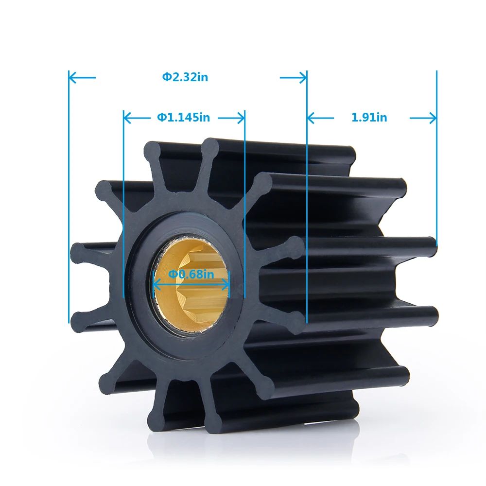 100% New 09-812B-1 F6 Johnson Pump 3001.3621 Impeller - MC97 Raw Sea Water Pump Impeller Repair Kit Replaces