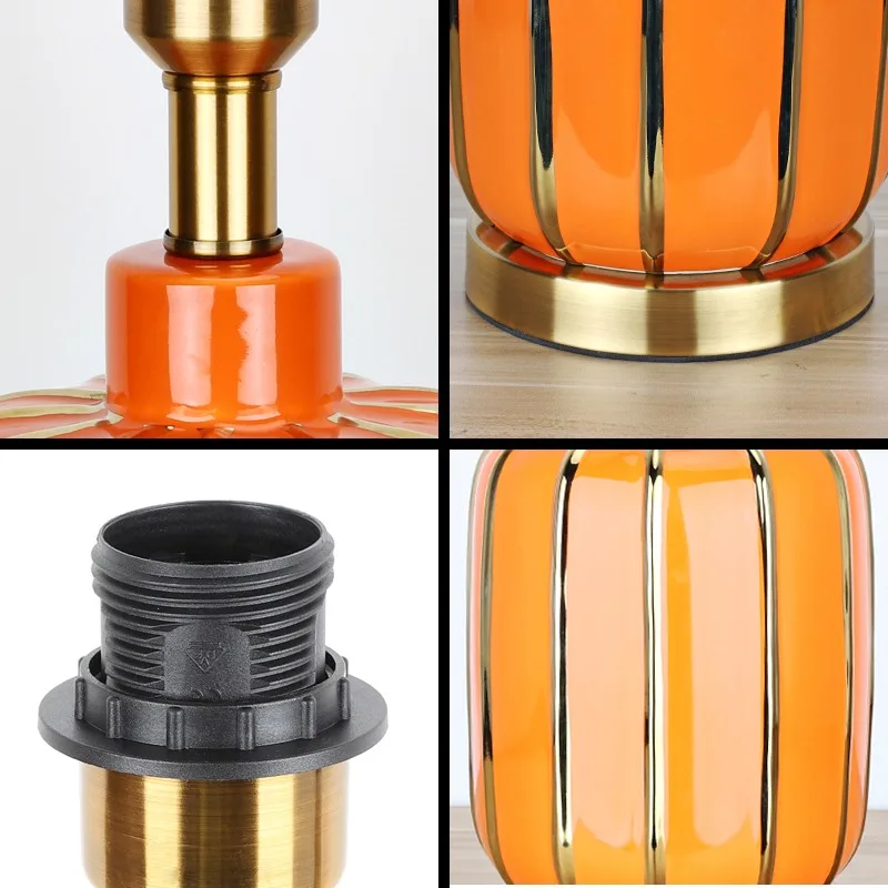 OURFENG Modern Table Desk Lamp LED Bedside Light Ceramic Home Decoration Foyer Office Bedroom Study Dining Room