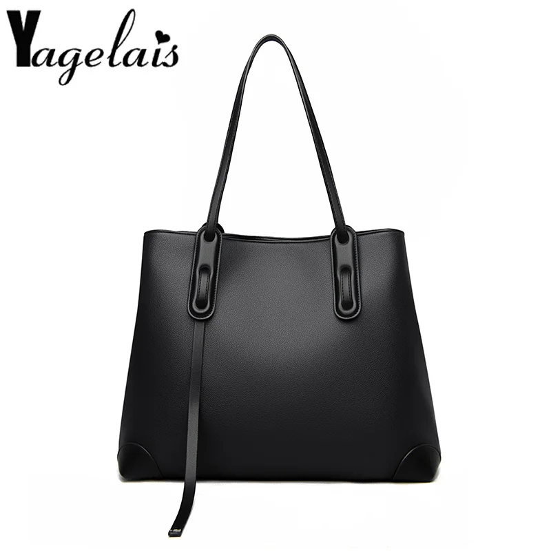 

Women Fashion Large Capacity Genuine Leather Shopping Bag Female Luxury Portable Tote Ladies High Quality Bucket Handbag