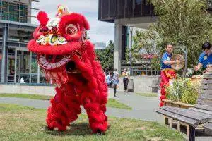 2Kids Lion Dance Costume 2 pants foam head wool fur Children Student Performance Game Party  Sport Folk Event Stage Mascot China