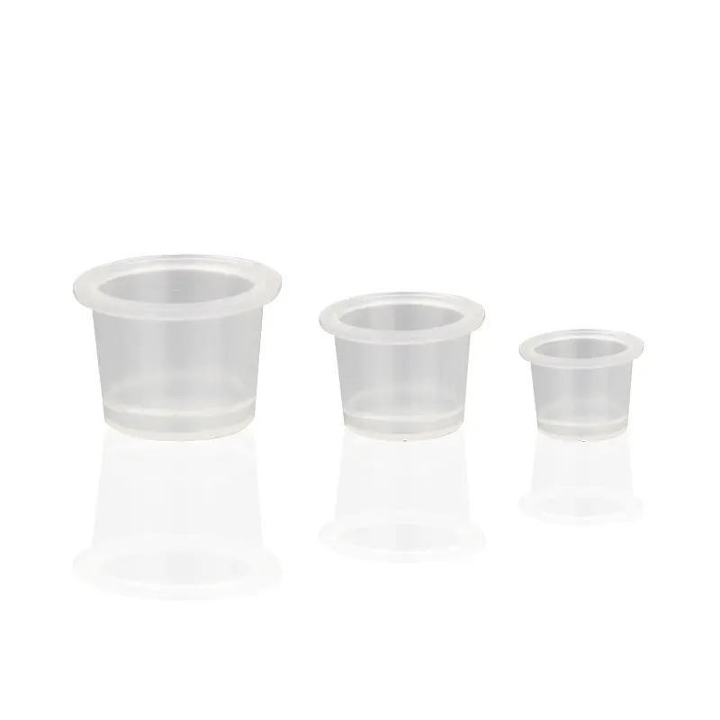 Mix 500pcs S/M/L Tattoo Ink Cup Cap Disposable Plastic Microblading Accessories Supply Pigment Clear Holder Rack Container