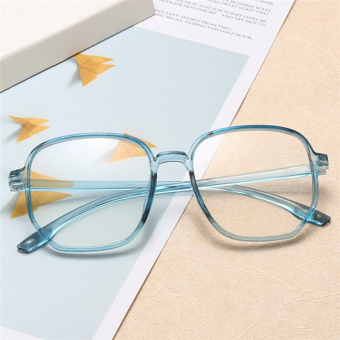 Großer Rahmen Anti-Blau-Licht kurzsichtige Brille Frauen blau grün Rahmen minus Linse Dioptrien Brille Männer 0 -0.5 -1.0 -1.5 bis -6.0 – Detail 4