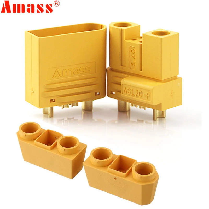 5pair Amass AS120 Male Female Plug Connector Resistance Adapter Plug for RC Model FPV Racing Drone Lipo Battery Multirotor Parts