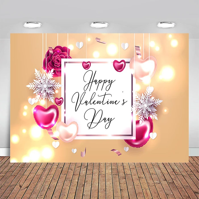 

Valentine's Day Backdrop Wedding Rose Flowers Love Heart Photography Background Wooden Flower Wall Valentine Romantic Backdrop