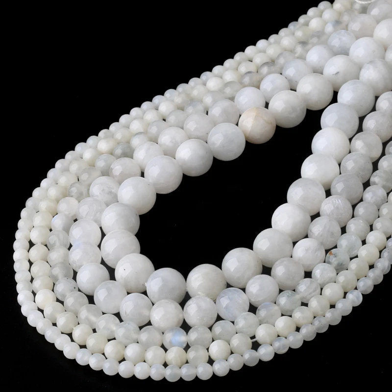 

Grade AAA Natural Blue Moonstone Beads Round Loose Stone Beads 4/6/8/10/12mm For Jewelry Making DIY Bracelet Necklace 15 Inch