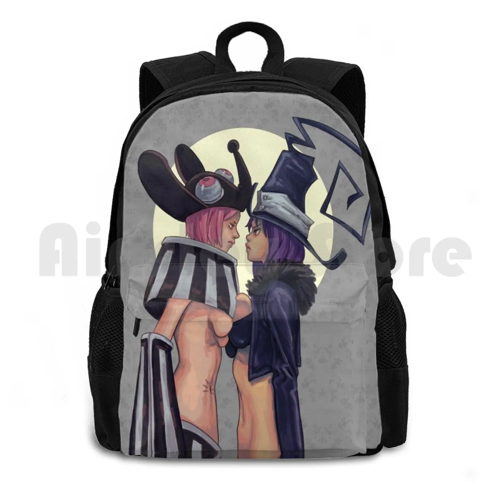 

Blair Vs Mizune Outdoor Hiking Backpack Waterproof Camping Travel Cat Fight Pinup Girls Cute Sexy Girls Anime