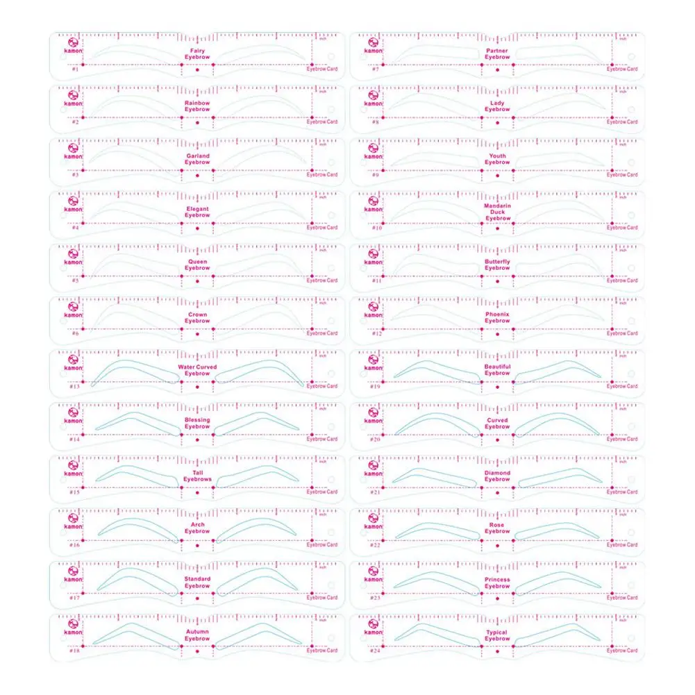 24Pcs EyeBrow Shaping Stencilsชุดคิ้วShapingวาดแม่แบบEyebrow Drawing Guideการ์ดDIYเครื่องมือแต่งหน้า