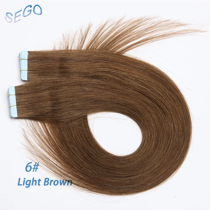 SEGO 2,5 g/Stück, gerade Tape-In-Haarverlängerungen, Echthaar, Skin Weft Tape Hair, nahtlos, unsichtbar, doppelseitiges Klebeband, 20 Stück – Detail 12