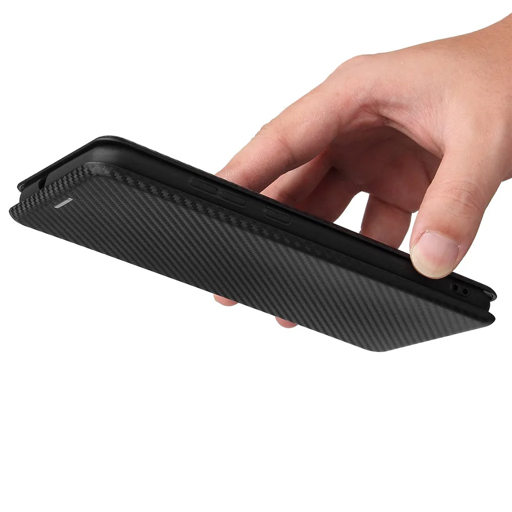 For Nokia C10 C20 Case Luxury Flip Carbon Fiber Skin Magnetic Adsorption Case For Nokia C 10 C 20 NokiaC10 NokiaC20 Phone Bags view 4
