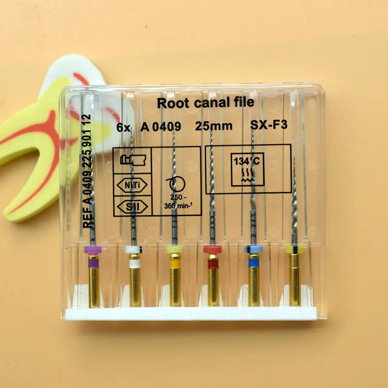 Diş süper dosyaları Endo döner dosyaları endodontik Niti dosyaları diş hekimliği Sx-F3 21Mm 25Mm nikel Titainium enstrüman