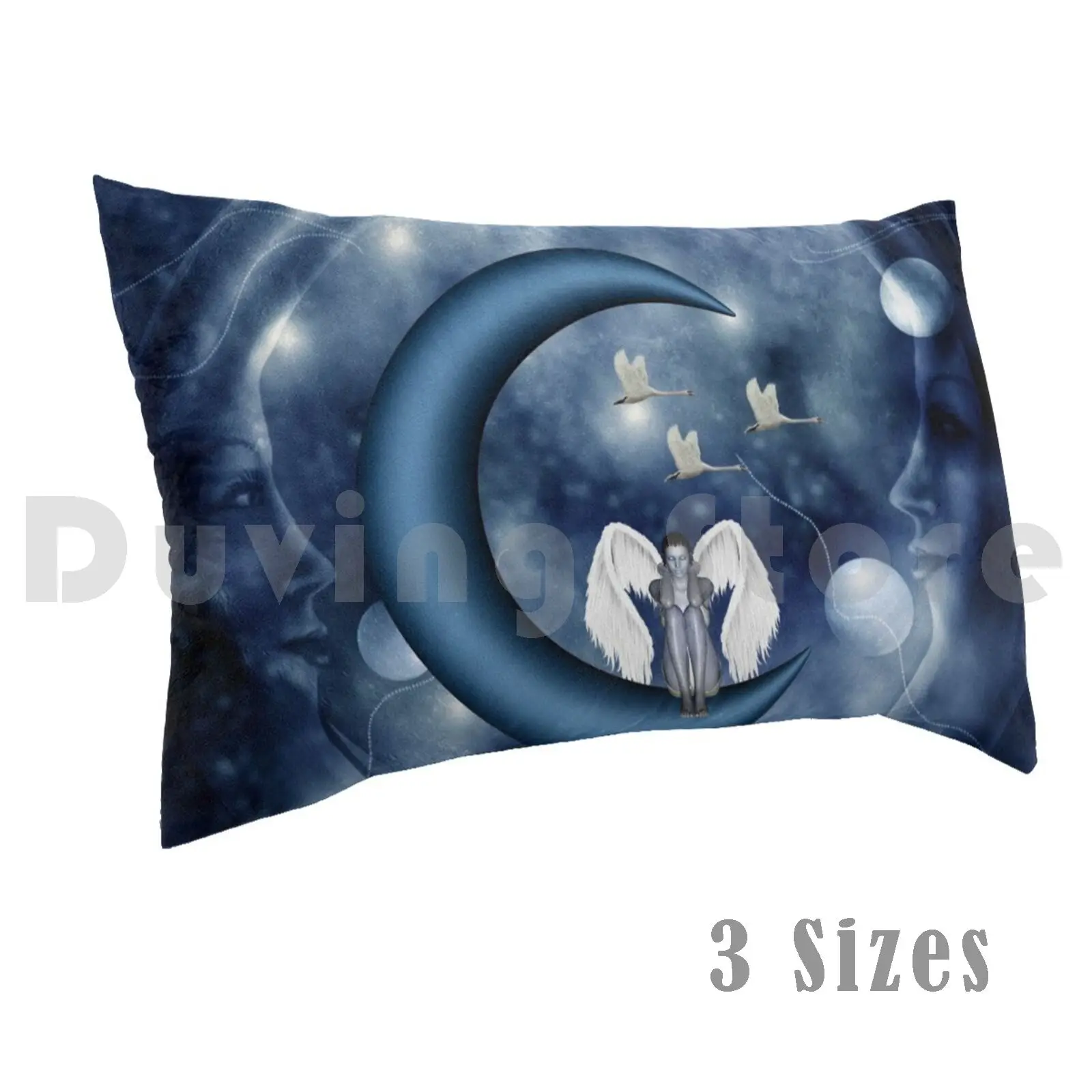 Beautiful Fairy Sitting On A Moon pillow Case 20 * 30 Inch Fairy Sitting Moon Night Fairytale Fantasy Womens Female