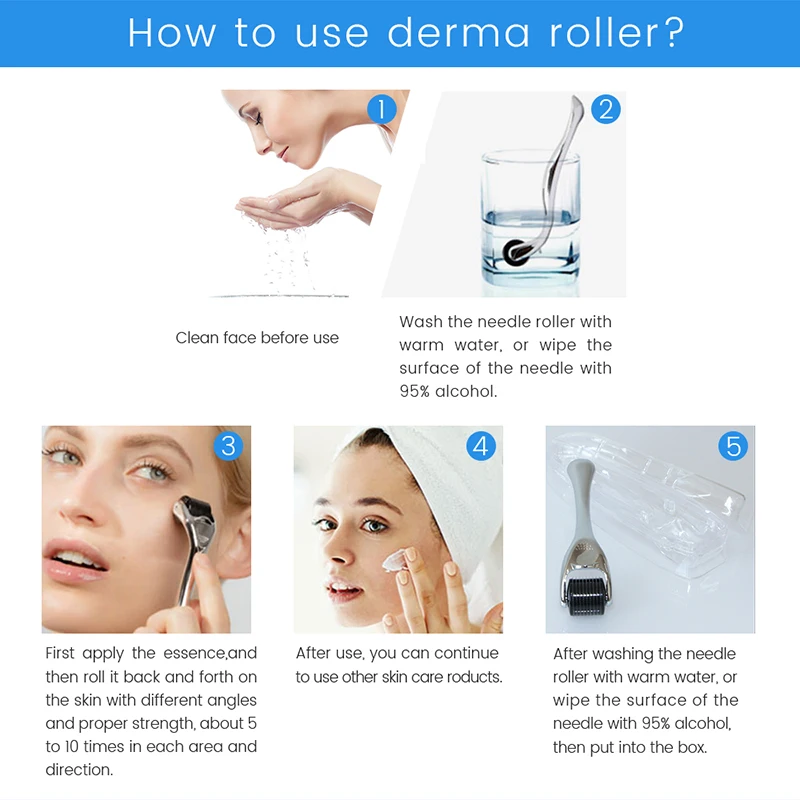 DRS 540 Derma Roller Needle Instrument Face Roller Massager Facial Microneedle Roller Massage Skin Care Beauty Household Tools