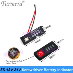 전기 드릴 스크루드라이버 배터리 용량 표시기 LED 디스플레이, 5S1P 5S2P 18650 리튬 배터리 사용, 5S 18V 21V
