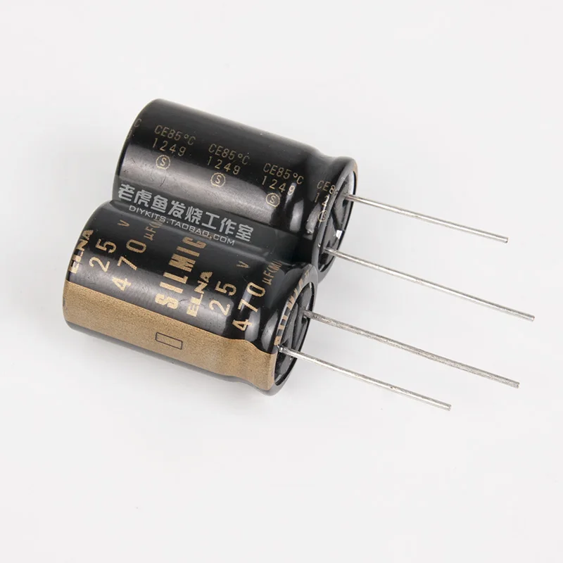 Capacitor eletrolítico para febre, 2 peças/20 peças, 25v470uf 25v silmicrofone ii geração rfs elna, novo áudio original