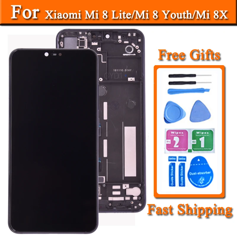 

Экран 6,26 дюймов для Xiaomi Mi 8 Lite, ЖК сенсорный экран, дигитайзер, панель для Xiaomi Mi 8 Youth Mi 8X, дисплей, запасные части