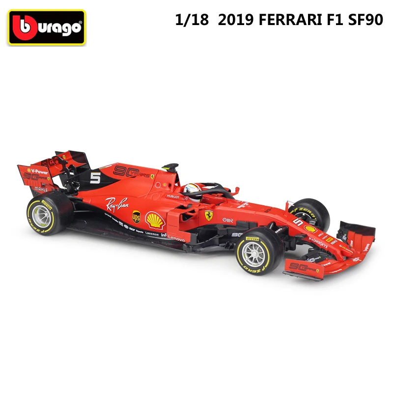 

Модель автомобиля Bburago, масштаб литья под давлением 1:18, 2019, металл, Ferrari F1, Formule 1, Гоночная машина, один сплав SF71H и 90, Коллекция игрушечных автомобилей