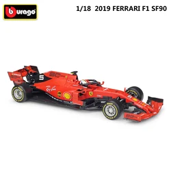 Bburago Diecast 1:18 Scale Model Car 2019 Metal Ferrari F1 Formulaa 1 Racing Car Formule One SF71H&90 Alloy Toy Car Collection