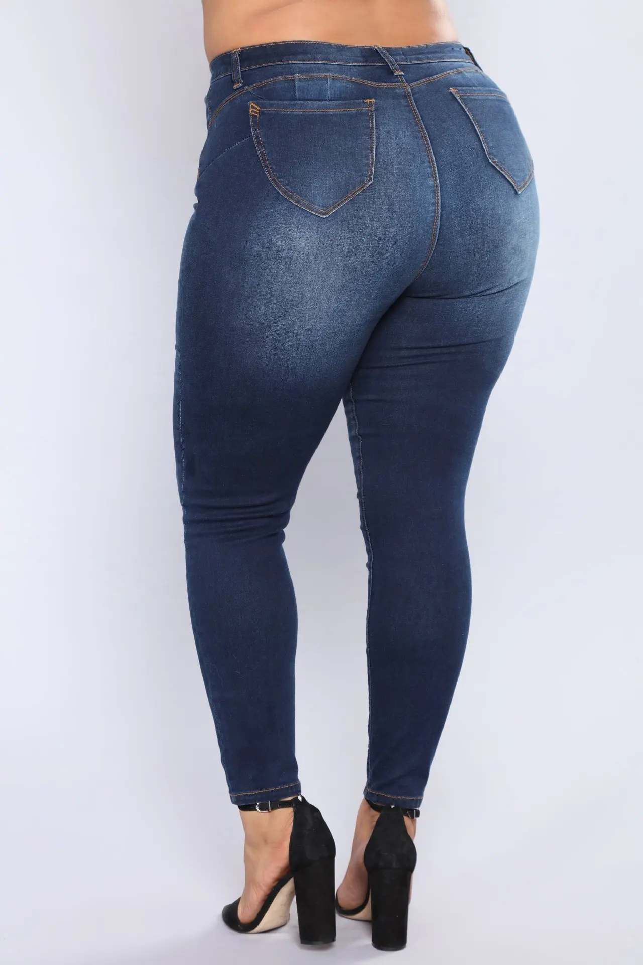 2020 New Plus Size Jeans For Women High Waist Stretch Jeans Casual Denim Pencil Pants Fall Winter Clothing L-5XL Drop shipping