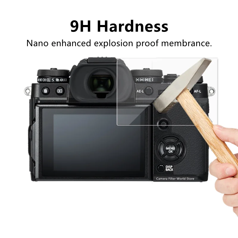 Fuji-Película protectora X-T3 XT3 para cámara Fujifilm, cristal templado de alta dureza, ultrafina, para cámara Fujifilm X-T3