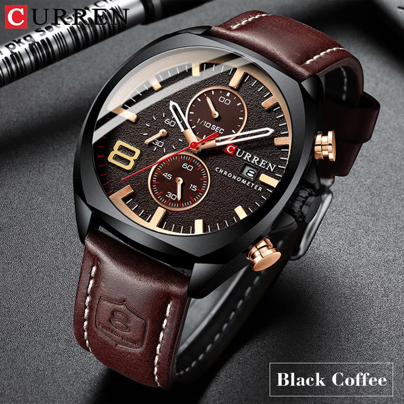 CURREN Men Watch Luxury Wristwatch Quartz Wristwatches Fashion Leather Punk Style Mens Watches Relogio Masculino