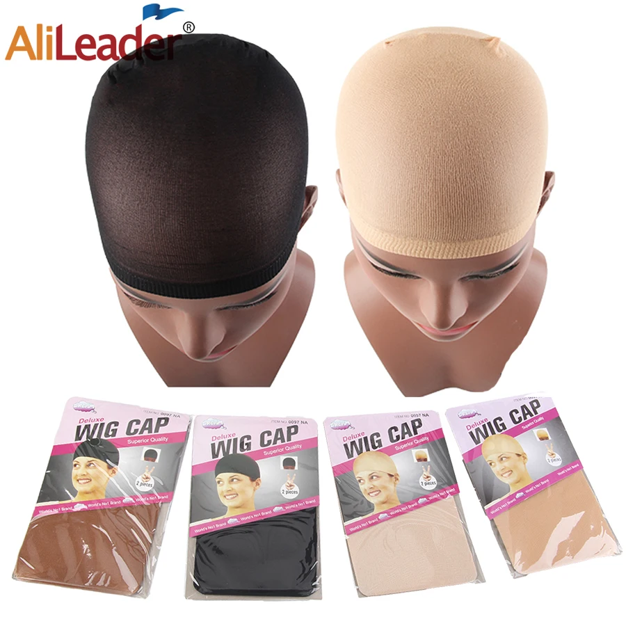 20 pz/10Pack calze Caps per parrucche Cap parrucca reti Stretch Mesh Snood retina per capelli nero marrone Beige parrucca Caps calza Cap per le donne