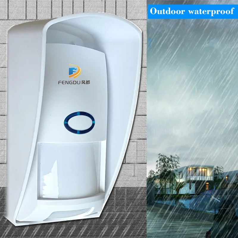 Açık su geçirmez kablosuz hayvan bağışıklık kızılötesi dedektör 433MHz için uzun çalışma mesafesi ev hırsız Wifi /GSM alarm sistemi