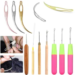 1pc Crochet Dreadlock Needles Metal Dreads Hooks Maintaining Braiding Hair Tools for Braid Craft Knit Hair Styling 12 Style