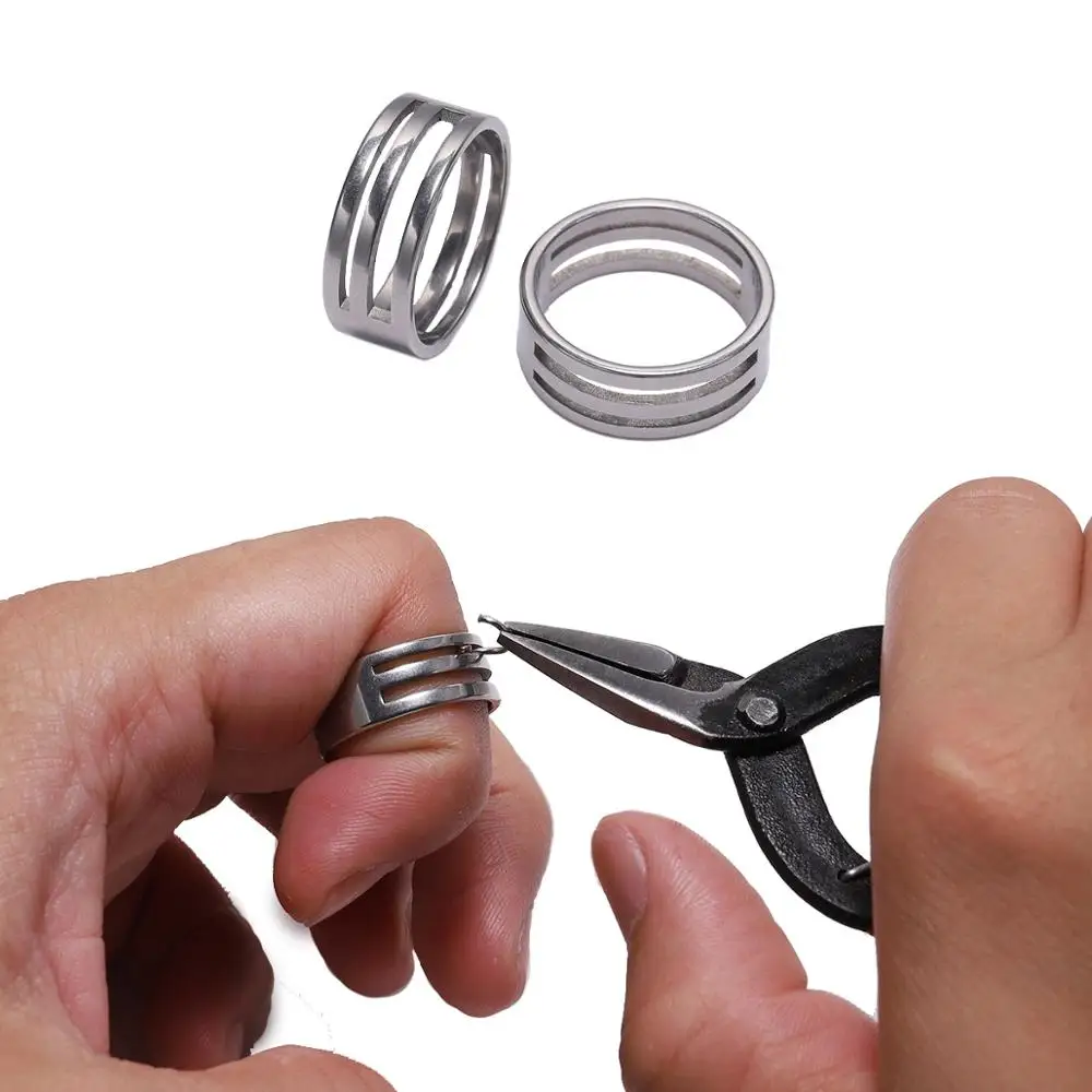 Anillo de acero inoxidable de 2 a 5 piezas para hacer joyas, alicates de cuentas circulares para manualidades, herramientas de ayuda de apertura