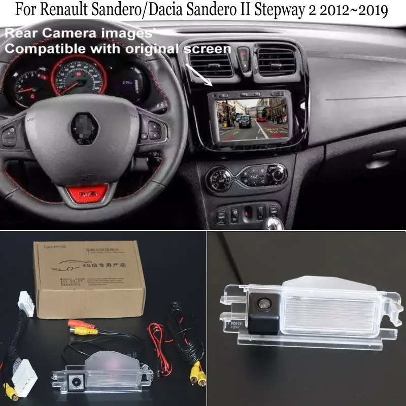 For Renault Sandero/Dacia Sandero II Stepway 2 2012~2019 Rear View Camera OEM Original Screen Compatible 24 Pins Adapter Cable