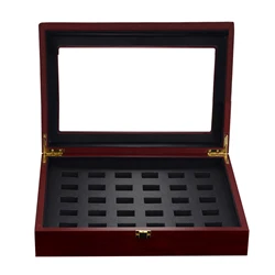 Wide Slot Grids Championship Heavy  Wooden Display Box Storage Case