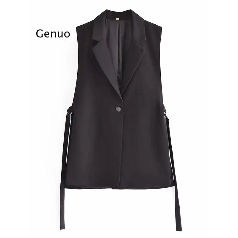 

Jacket Women Blazer Gilet Sleeveless Vest Fashion Casual Streetwear za Woman Waistcoat Tops veste femme