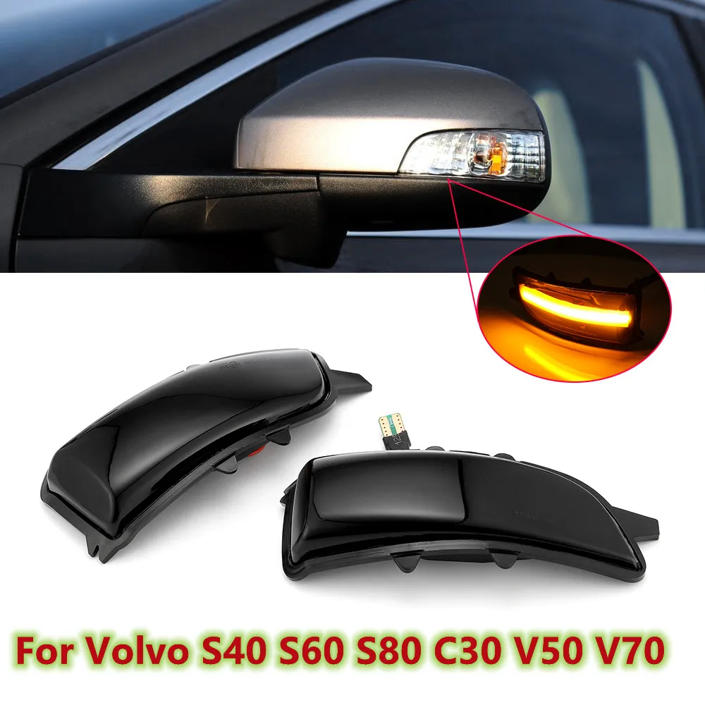 

Pair Led Side Wing Door Mirrors Dynamic Turn Signal Light Indicator Blinker For VOLVO S80 II C30 C70 II V40 S60 I V70 II S40 II