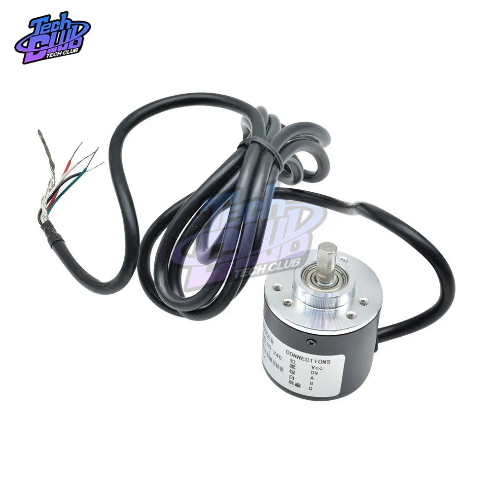 

0-20KHz 360 600 Pulse Incremental Optical Rotary Encoder AB Two-phase DC 5-24V encoder cable circuit NPN open collector output