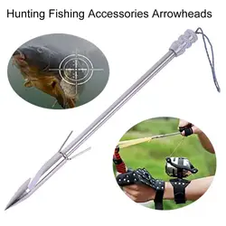 1/4Pcs Silver Stainless Steel Hunting Slingshot Shooting Fish Fishing Catapults 14CM Arrowhead Dart Durable Fishing Accessories