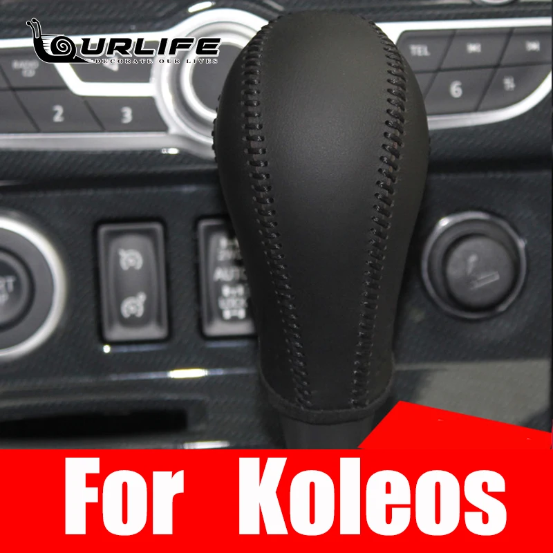 Gear Covers for Renault Koleos Samsung QM6 2009 to 2016 Gear Shift Collars Car-styling Genuine Leather Gear Shift Knob Cover