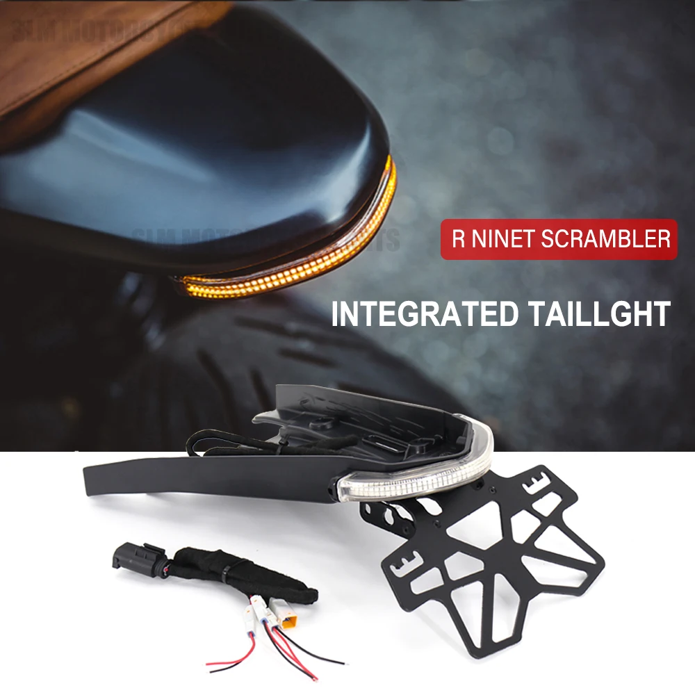 New For BMW R NINE T NINET RNINET RNINE T Scrambler Motorcycle License Plate LED Urban Turn Signal Holder Brake Tail Rear Light