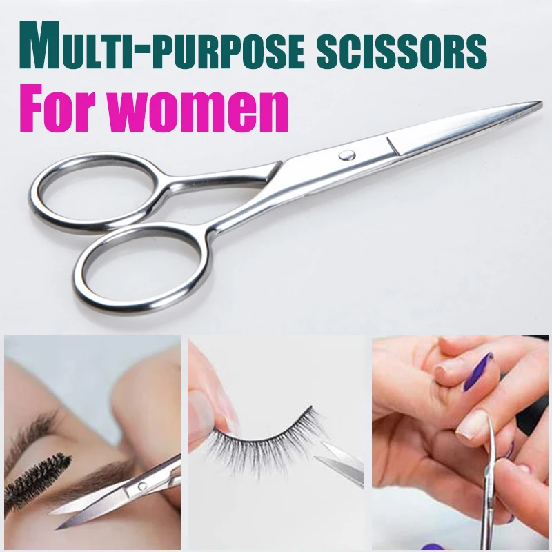 1Pcs Women Man Silver Scissors Eyebrow Cutter Hair Remover Stainless steel Makeup Tools Beauty Tool Eyebrow Scissors New Fashion